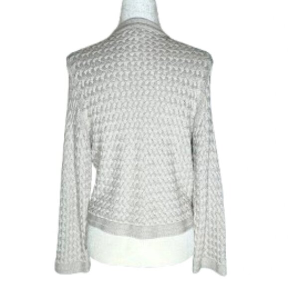 Banana Republic Women's Light Gray Two Hook Long Sleeve Cardigan Size XL - Picture 2 of 10